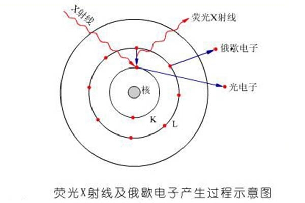 熒光X射線(xiàn)及俄歇電子產(chǎn)生過(guò)程示意圖